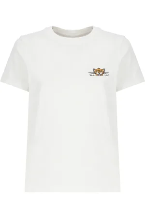 Kenzo Tops, Dames, Wit, S, Katoen, Wit katoenen T-shirt met geprint logo