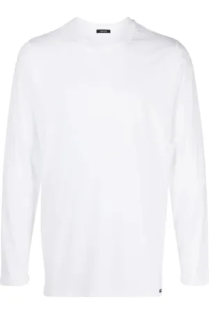 Tom Ford Tops, Heren, Wit, XL, Katoen, Long Sleeve Cotton Modal Logo T-Shirt