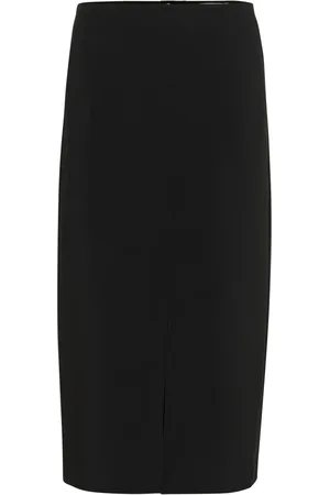 Part Two Rokken, Dames, Zwart, 3Xl, Klassieke zwarte midi-rok met split aan de achterkant