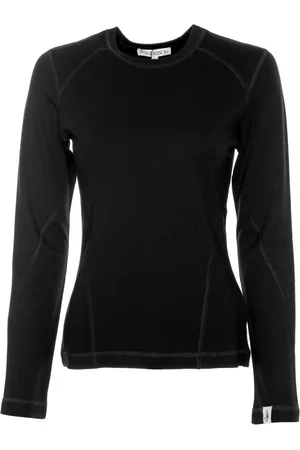 J.W.Anderson Tops, Dames, Zwart, S, Katoen, Anchor Embroidery Longsleeve Shirt