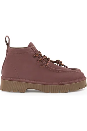 Panchic Schoenen, Dames, Roze, 39 EU, Leer, Enkellaarsjes met veters en ribbelzool