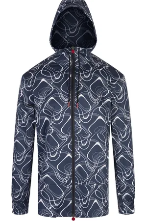 Kiton Jassen, Heren, Blauw, L, Katoen, Blauwe Umbi Zip-up Hoodie met Print