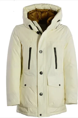 Woolrich Jassen, Dames, Wit, S, Witte Ramar Fabric Parka