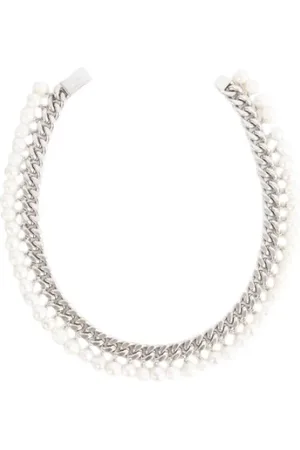 Jil Sander Accessoires, Dames, Grijs, M, Parelsnoer Ketting
