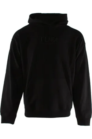 Fendi Sweatshirts & Hoodies, Heren, Zwart, M, Katoen, Zwarte Katoenen Sweater voor Heren