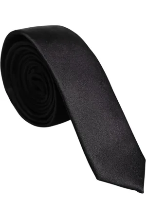Dolce & Gabbana Accessoires, Heren, Zwart, ONE Size, Luxe Zijden Stropdas met Logodetails