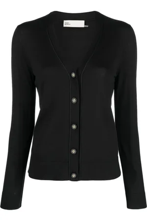 Tory Burch Truien, Dames, Blauw, S, Wol, Simone Cardigan