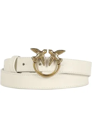 Pinko Accessoires, Dames, Wit, S, Leer, Designer Riem