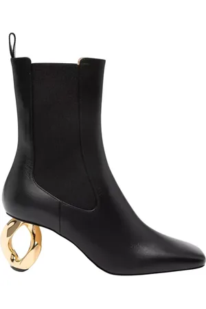 J.W.Anderson Schoenen, Dames, Zwart, 39 EU, Leer, Zwarte leren enkellaarsjes slip-on
