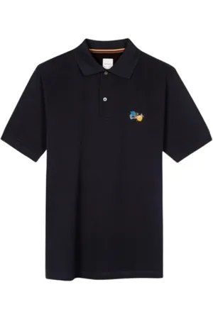 Paul Smith Tops, Heren, Blauw, S, Katoen, Blauw Verfspatten Polo Shirt
