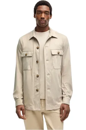 HUGO BOSS Jassen, Heren, , 2Xl, Polyester, Stretch Fabric Shirt Jacket