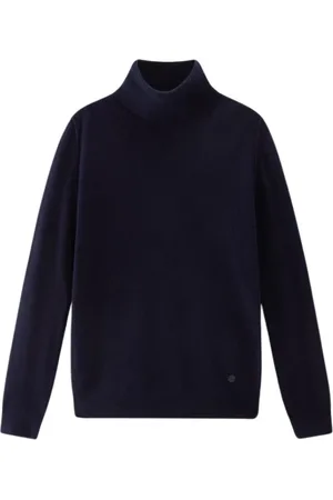 Woolrich Truien, Dames, Blauw, L, Wol, Melton Wool Blend High Neck Jersey