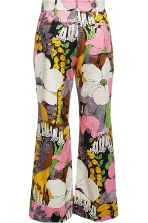 La DoubleJ Broeken, Dames, Veelkleurig, M, Linnen, Hendrix High-Waisted Linnenlook Broek