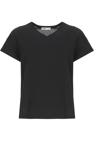 Khaite Tops, Dames, Zwart, L, Katoen, V-hals Top