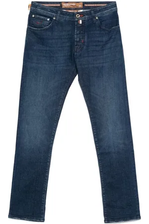 Jacob Cohen Jeans, Heren, Blauw, W33, Katoen, Indigo Classic Five Pocket Jeans