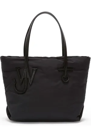 J.W.Anderson Tassen, Dames, Zwart, ONE Size, Leer, Anchor Logo Gewatteerde Tas
