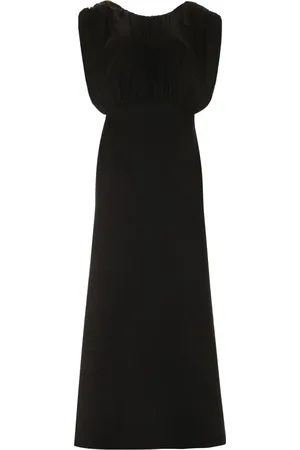 Jil Sander Kleedjes, Dames, Zwart, M, Elegante Mouwloze Jurk met V-hals aan de Achterkant