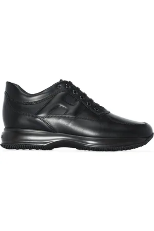 Hogan Schoenen, Heren, Zwart, 39 1/2 EU, Leer, Interactive Sneakers