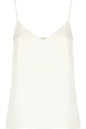 PESERICO SIGN Tops, Dames, , L, Ivoor V-hals Mouwloze Top