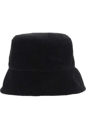 Jil Sander Accessoires, Dames, Zwart, S, Katoen, Katoenen Fluweel Geribbelde Rand Hoed