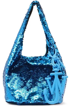 J.W.Anderson Tassen, Dames, Blauw, ONE Size, Sequin Embellished Top Handle Bag