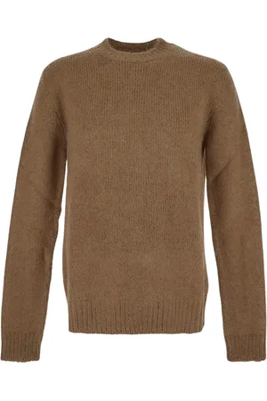 Jil Sander Truien, Heren, Bruin, L, Wol, Rondgebreide trui