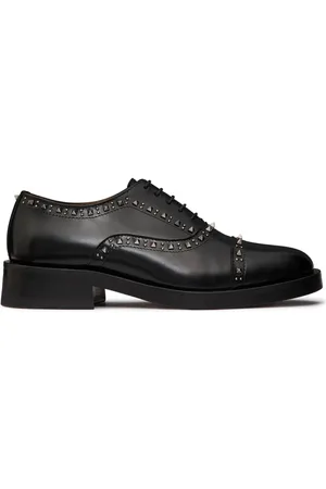 VALENTINO GARAVANI Schoenen, Dames, Zwart, 41 EU, Leer, Oxford Veterschoenen