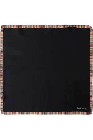 Paul Smith Accessoires, Heren, Zwart, ONE Size, Zijden Pochet met Logo Print