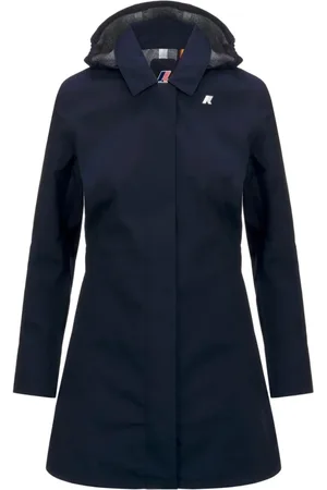 K-Way Mantels, Dames, Blauw, M, Polyester, Stijlvolle Polyesterjas