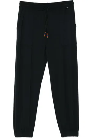 Paul Smith Broeken, Heren, Zwart, XL, Zwarte elastische trekkoord tailleband broek