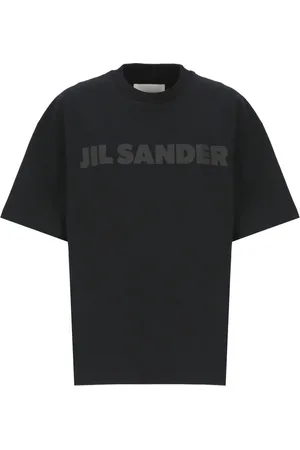 Jil Sander Tops, Dames, Zwart, M, Katoen, Zwart Katoenen T-shirt Ronde Hals Korte Mouwen