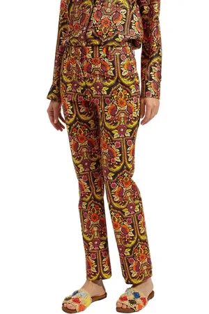 La DoubleJ Broeken, Dames, Geel, M, Katoen, Flatterende Katoenen Stretch Cigarette Broek