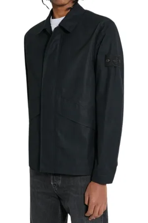 Stone Island Jassen, Heren, Zwart, M, Nylon, Ghost Overshirt