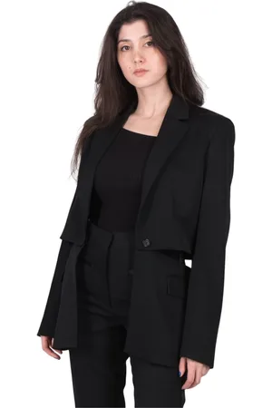 J.W.Anderson Jassen, Dames, Zwart, S, Wol, Cut Out Blazer