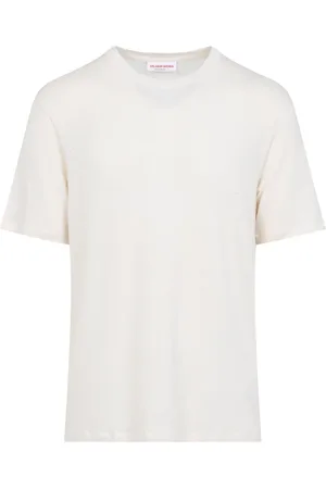 Orlebar Brown Tops, Heren, Wit, XL, Linnen, Wit Linnen T-shirt Stijlvolle Casual Kleding