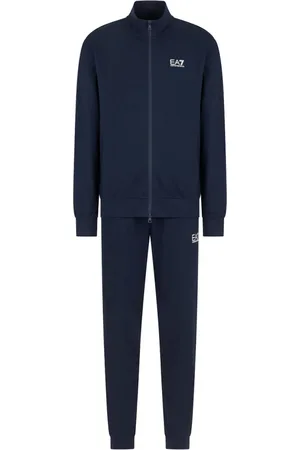 EA7 Sport, Heren, Blauw, M, Katoen, Blauw Sportief Katoenen Trainingspak