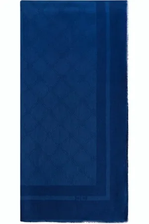 Elisabetta Franchi Accessoires, Dames, Blauw, ONE Size, Zachte Modal Viscose Pashmina Sjaal