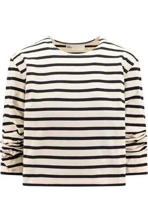 Tory Burch Tops, Dames, , S, Katoen, T-shirt met ronde hals en bloemenborduursel