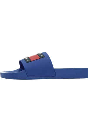 Tommy Hilfiger Schoenen, Heren, Blauw, 42 EU, Leer, Slippers