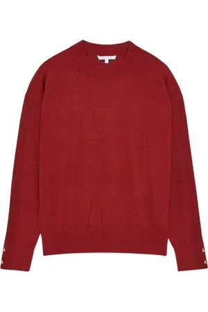Patrizia Pepe Truien, Dames, Rood, L, Wol, Elegante trui met ronde hals