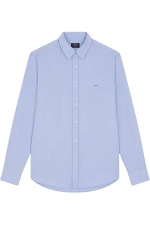 Paul & Shark Overhemden, Heren, Blauw, XL, Katoen, Oxford Casual Overhemd