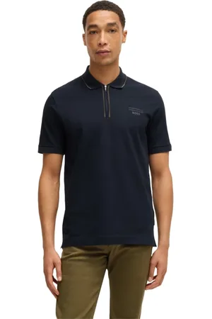 HUGO BOSS Tops, Heren, Blauw, L, Katoen, Stretch Katoen Porsche Polo Shirt