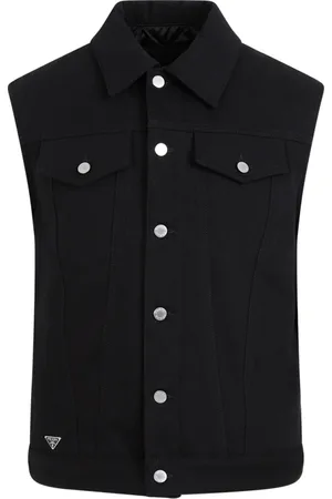 Prada Jassen, Heren, Zwart, M, Denim, Denim Vest