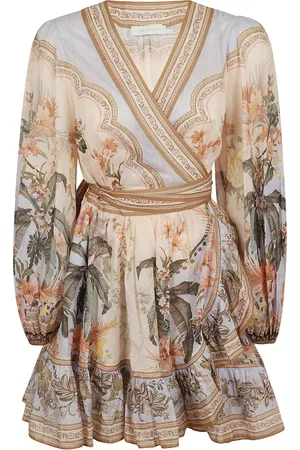 ZIMMERMANN Kleedjes, Dames, Veelkleurig, XL, Katoen, Wikkeljurk