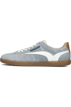 Floris van Bommel Schoenen, Heren, Blauw, 39 1/3 EU, Blauwe Lage Top Heren Sneakers