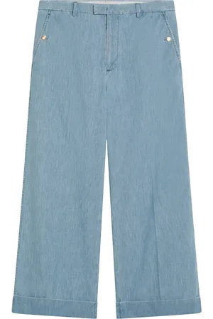 VALENTINO GARAVANI Jeans, Heren, Blauw, XL, Katoen, Jeans met omslag