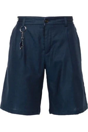 Paul & Shark Korte broeken, Heren, Blauw, M, Linnen, Casual Linnen Shorts met Trekkoord