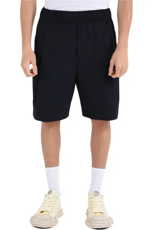 LANEUS Korte broeken, Heren, Blauw, XL, Wol, Lichte wollen bermuda shorts