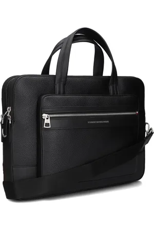 Tommy Hilfiger Tassen, Heren, Zwart, ONE Size, Leer, Centrale Computertas