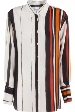 Aspesi Blouses & Shirts, Dames, Veelkleurig, S, Zijden Bedrukte Overhemd Klassieke Stijl